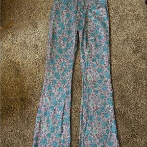 Elsie and Fred Floral Patterned sequin Flare Pants